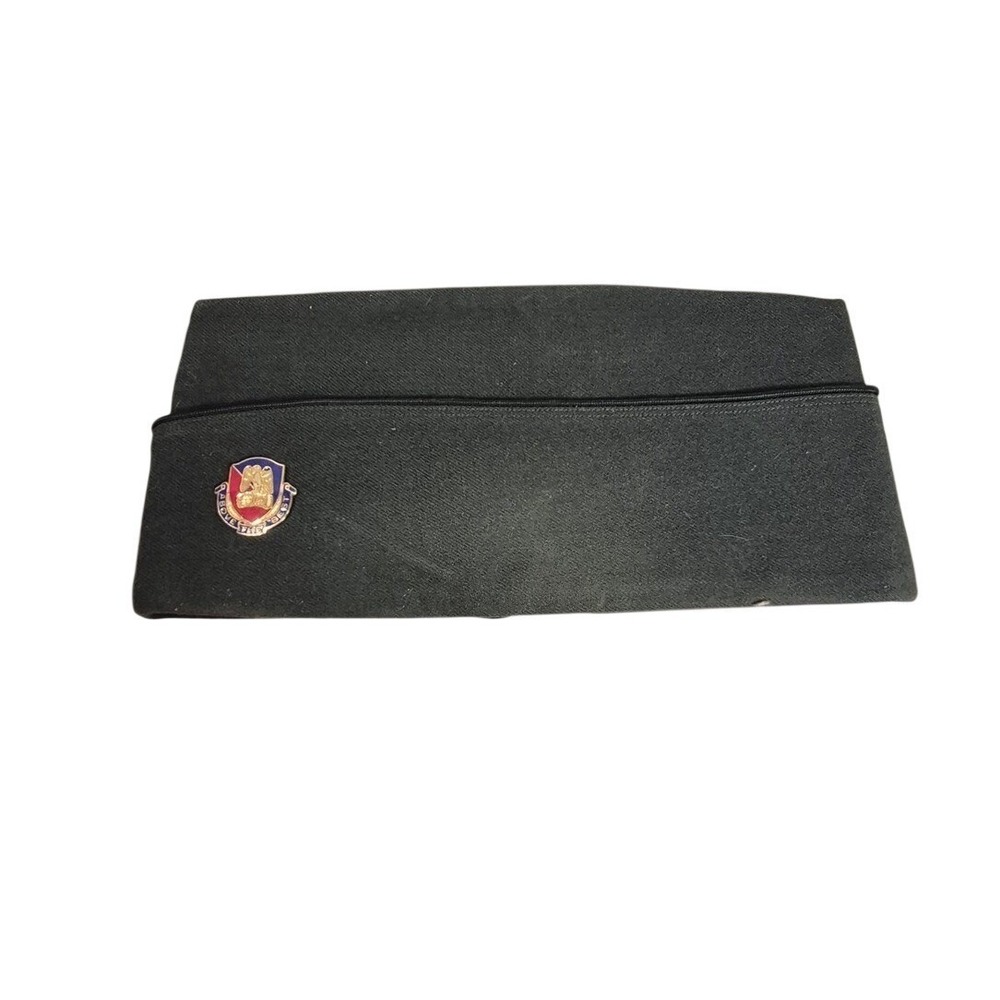 Vintage US Army Garrison Side Cap Olive Drab Wool Above The Best Crest